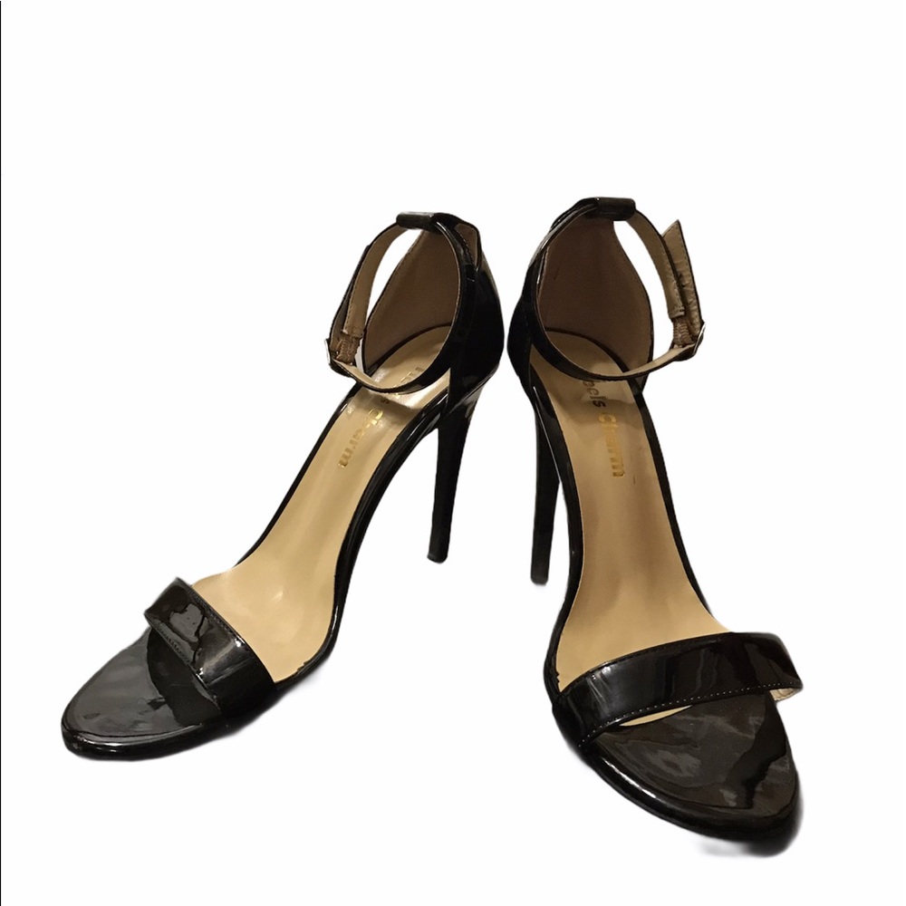 Heel’s Charm Black Paten Leather Stilettos 7.5 - Picture 1 of 4